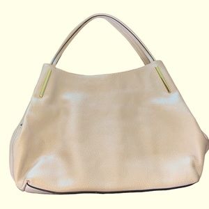 VINCE CAMUTO Genuine Pebbled Leather IKE Hobo Tote Bag~Purse~New Beige